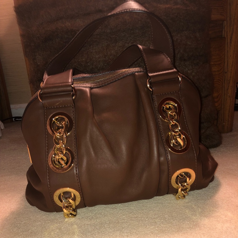 Michael Kors Chocolate Chain Link Satchel